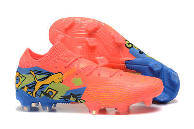 Puma Future Ultimate FG Low-Tops Soccer Cleats - Red/Blue/Yellow