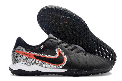 Nike Tiempo Legend 10 Pro TF Low-Tops Soccer Shoes - Black/Silver/Red