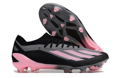 Adidas X 23 Crazyfast.1 FG Low-Tops Soccer Cleats - Black/Pink