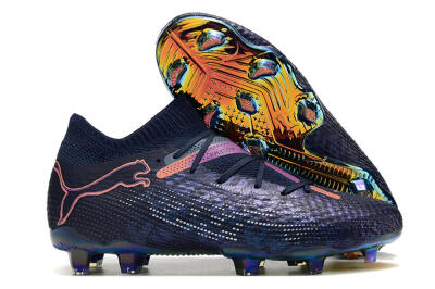 Puma Future Ultimate FG Low-Tops Soccer Cleats - Blue/Purple/Pink