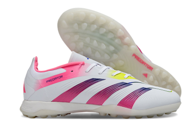 Adidas Predator 24 Elite TF Low-Tops Soccer Shoes - White/Pink/Blue/Yellow