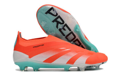 Adidas Predator+ Elite Laceless FG Low-Tops Soccer Cleats - Red/White/Jade