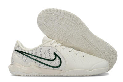 Nike Tiempo Legend 10 Academy IC Low-Tops Soccer Shoes - White/Green