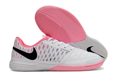 Nike Lunar Gato 2 IC Low-Tops Soccer Shoes - White/Pink/Black