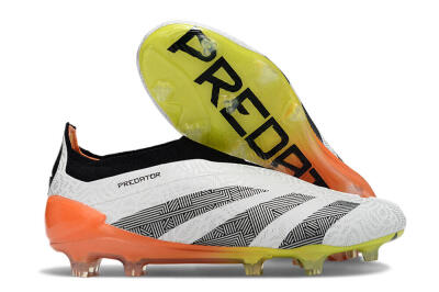 Adidas Predator Accuracy+ FG Low-Tops Soccer Cleats - White/Black/Orange