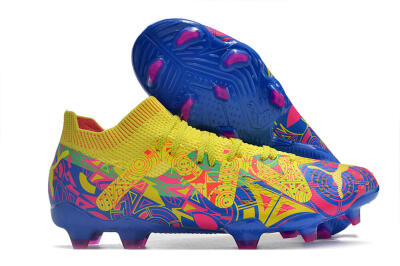 Puma Future Ultimate FG Low-Tops Soccer Cleats - Yellow/Rainbow