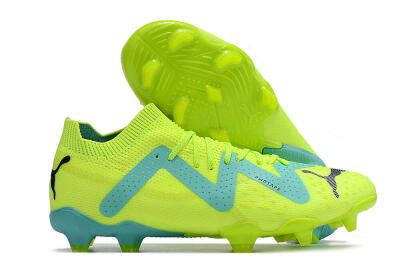 Puma Future Ultimate FG Low-Tops Soccer Cleats - Green/Blue/Black