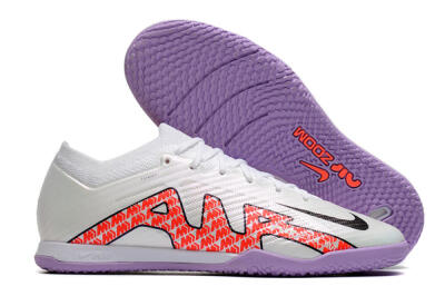 Nike Air Zoom Mercurial Vapor 15 Elite IC Low-Tops Soccer Shoes - White/Red/Black