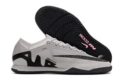 Nike Air Zoom Mercurial Vapor 15 Elite IC Low-Tops Soccer Shoes - Grey/Black/Pink