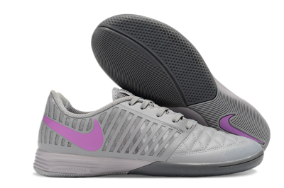 Nike Lunar Gato 2 IC Low-Tops Soccer Shoes - Grey/Purple/White