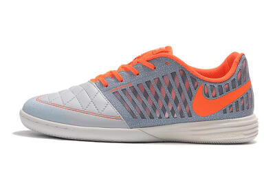 Nike Lunar Gato 2 IC Low-Tops Soccer Shoes - White/Grey/Orange