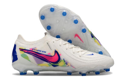 Nike Phantom Luna Elite AG Low-Tops Soccer Cleats - White/Pink/Blue