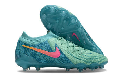Nike Phantom Luna Elite AG Low-Tops Soccer Cleats - Jade/Pink/Yellow