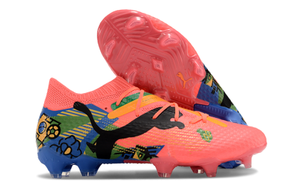 Puma Future Ultimate FG Low-Tops Soccer Cleats - Red/Green/Blue/Yellow