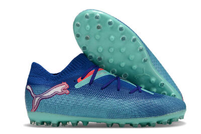 Puma Future Ultimate MG Low-Tops Soccer Cleats - Blue/Jade/Red