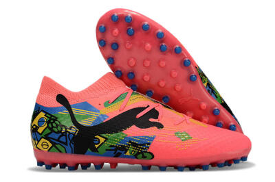 Puma Future Ultimate MG Low-Tops Soccer Cleats - Pink/Blue/Green/Yellow