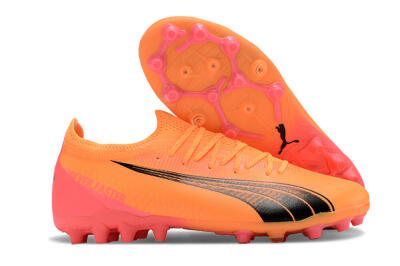 Puma Ultra Ultimate MG Low-Tops Soccer Cleats - Yellow/Black/Pink