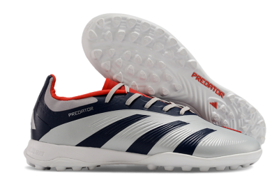 Adidas Predator 24 Elite TF Low-Tops Soccer Shoes - Silver/Blue/Red