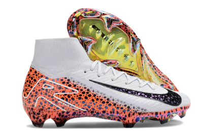Nike Air Zoom Mercurial Superfly 10 Elite FG High-Tops Soccer Cleats - Grey/Leopard/Gold