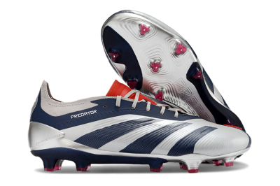 Adidas Predator Accuracy Elite FG Low-Tops Soccer Cleats - Silver/Blue/Red