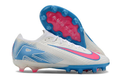 Nike Air Zoom Mercurial Vapor 16 Elite AG Low-Tops Soccer Cleats - White/Pink/Blue