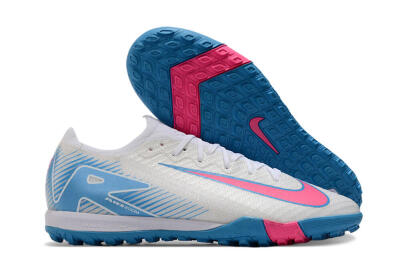 Nike Air Zoom Mercurial Vapor 16 Elite TF Low-Tops Soccer Shoes - White/Pink/Blue