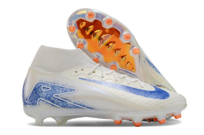 Nike Air Zoom Mercurial Superfly 10 Elite AG High-Tops Soccer Cleats - Beige/Blue