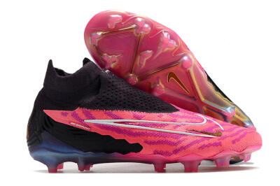 Nike Phantom GX Elite DF Link FG High-Tops Soccer Cleats - Pink/Black