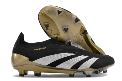 Adidas Predator Accuracy+ FG Low-Tops Soccer Cleats - Black/White/Gold