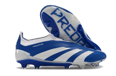 Adidas Predator+ 24 Elite Laceless FG Low-Tops Soccer Cleats - Blue/White