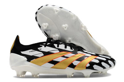 Adidas Predator 24 Elite FG Low-Tops Soccer Cleats - White/Black/Gold