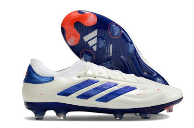 Adidas Copa Pure 2+ FG Low-Tops Soccer Cleats - White/Blue/Red