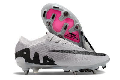 Nike Air Zoom Mercurial Vapor 15 Elite SG Low-Tops Soccer Cleats - Grey/Black/Pink