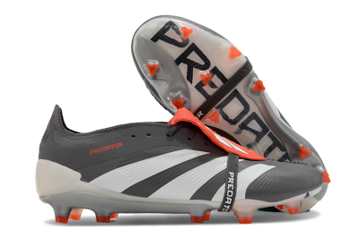 Adidas Predator Elite Foldover Tongue FG Low-Tops Soccer Cleats - Grey/Red/White