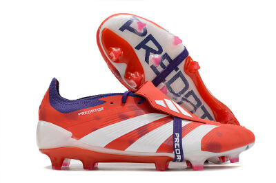 Adidas Predator Elite Foldover Tongue FG Low-Tops Soccer Cleats - Red/White/Black
