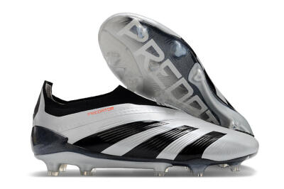 Adidas Predator Accuracy+ Laceless FG High-Tops Soccer Cleats - Silver/Black