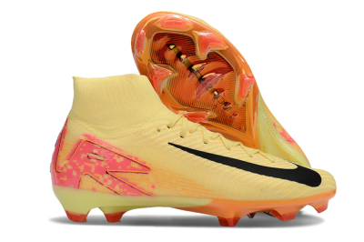 Nike Air Zoom Mercurial Superfly 10 Elite FG High-Tops Soccer Cleats - Yellow/Black/Pink/Gold
