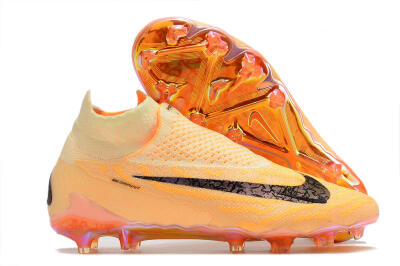 Nike Phantom GX Elite DF Link Blaze Pack FG High-Tops Soccer Cleats - Citron Tint/Burgundy Crush