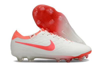 Nike Tiempo Legend 10 Elite FG Low-Tops Soccer Cleats - White/Red
