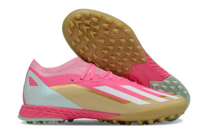 Adidas X 23 Crazyfast.1 TF Low-Tops Soccer Shoes - Pink/White/Gold