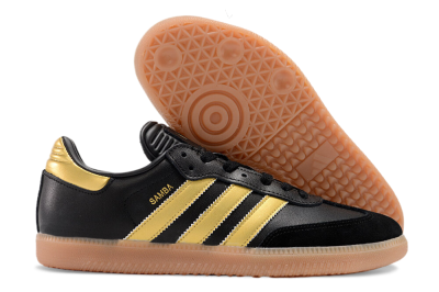 Adidas Samba Messi Indoor IC Low-Tops Soccer Shoes - Black/Gold/Brown