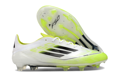Adidas F50 Adizero FG Low-Tops Soccer Cleats - White/Yellow/Black