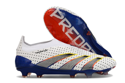 Adidas Predator Accuracy+ Laceless 24 Euphoria FG Low-Tops Soccer Cleats - White/Silver/Blue