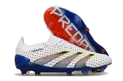 Adidas Predator 24 Elite Euphoria FG Low-Tops Soccer Cleats - White/Silver/Blue