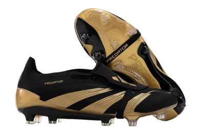 Adidas Predator Elite Tongue FG Low-Tops Soccer Cleats - Black/Gold