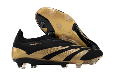 Adidas Predator Accuracy+ Laceless FG Low-Tops Soccer Cleats - Black/Gold