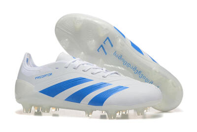 Adidas Predator 24 Elite FG Low-Tops Soccer Cleats - White/Blue