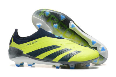 Adidas Predator 24 Elite Laceless FG Low-Tops Soccer Cleats - Yellow/Black/Blue