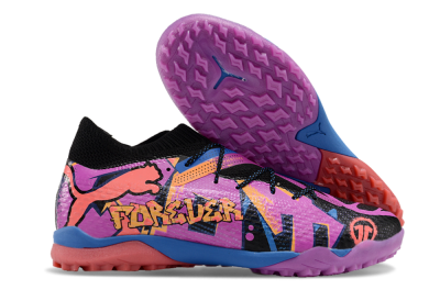 Puma Future Ultimate TF Low-Tops Soccer Shoes - Black/Pink/Blue