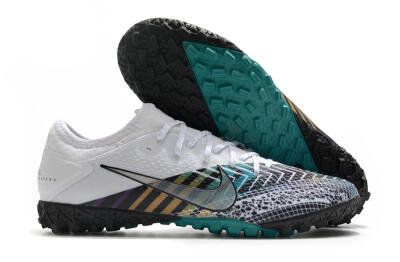 Nike Mercurial Vapor 13 Pro TF Low-Tops Soccer Shoes - White/Black/Jade